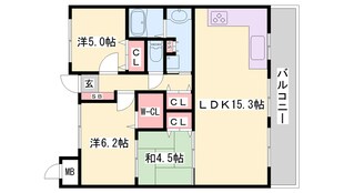 リベグラート姫路ベルスウィートの物件間取画像